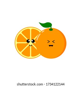 Illustrationsvektorgrafik süßer Orangenfrüchte. Perfekt für Emoticon