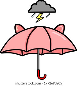 illustration vector graphic of cute pink umbrella that protect from a rainstorm, perfect for design material, etc.