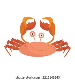 illustration vector graphic cute pink crab isolated on white background. good for cute cartoon and comic character 