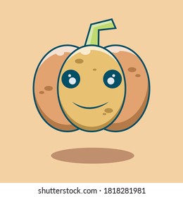 illustration vector graphic of cute pumpkins . Perfect for halloween invitations , background , sticker , mascot , logo etc