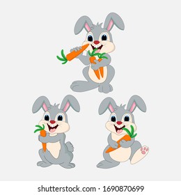 illustration vector graphic of cute  rabbit animal character cartoon isolated, perfect for cover, book, birthday card, gift card, wrap paper, sticker