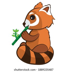 illustration vector graphic of cute  red panda. suitable for sticker, drawing book, children book, cartoon character animal etc. 