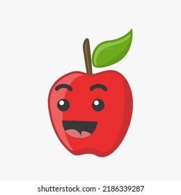 Illustration vector graphic of cute red apple character. Good for icon or kids education 