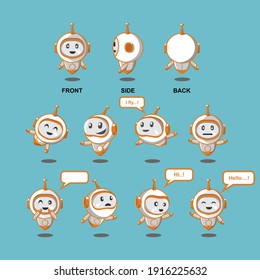 illustration vector graphic of cute robot perfect for logo icon character promotion etc