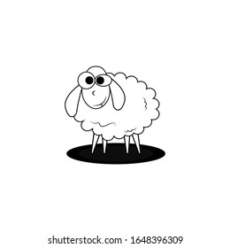 illustration vector graphic of cute  sheep animal character cartoon isolated, perfect for cover, book, birthday card, gift card, wrap paper, sticker, t-shirt, memo, decoration