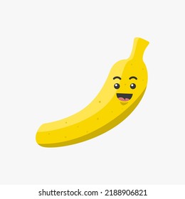 Ilustración vectorial gráfica de un lindo personaje bananero sonriente. Parece divertido y agradable. Buena educación para íconos o niños