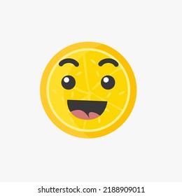 Ilustración vectorial gráfico de lindo carácter limón sonrisa. Parece divertido y agradable. Buena educación para íconos o niños