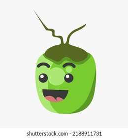Illustration vector graphic of cute smile coconut character. Looks fun and friendly. Good for icon or kids education