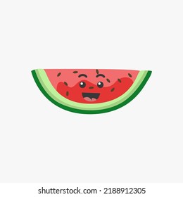 Illustration vector graphic of cute smile watermelon character. Looks fun and friendly. Good for icon or kids education