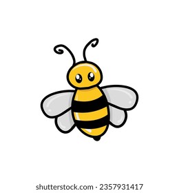 Illustration, Vektorgrafik für süße und süße Bienen in gelber und schwarzer Farbe, gut geeignet als Symbole für Lebensmittel, Getränke, Beilagen und Gesundheitsprodukte.