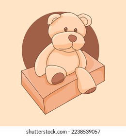 Illustration vector graphic of a cute teddy bear suitable for children