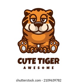 Illustration, Vektorgrafik von Cute Tiger, gut für Logo-Design