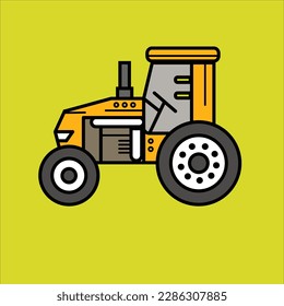 illustration vector graphic cute tracktor, for logo, icon, template, etc