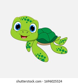 illustration vector graphic of cute  turtle animal character cartoon isolated, perfect for cover, book, birthday card, gift card, wrap paper, sticker