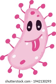 Illustration vector graphic of cute virus or little monster. Perfect for print product, sticker, etc.