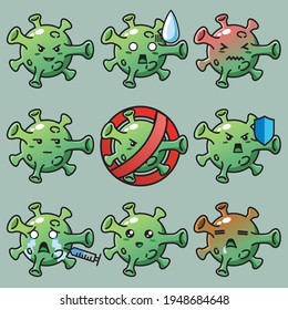 Illustration, Vektorgrafik des Cute-Virus