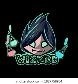 Illustration vector graphic of cute wizard mascot character good for Halloween theme or etc