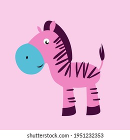 Gráfico vectorial de ilustración de cebra linda. perfecto para productos para bebés o parches para niños