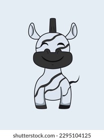 Ilustración Gráfica vectorial de Cebra Cuta Buena para el Logotipo Mascot y el Comic de Caracteres