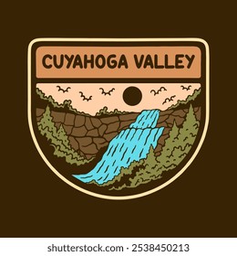 Illustration vector graphic of CUYAHOGA VALLEY NATIONAL PARK BADGE LOGO DESIGN VECTOR ILLUSTRATION for apparel design merchandise, such as logos on product packaging