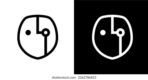 Illustration Vector Graphic of Cyborg Icon. Line picture. Head, Cyborg, Repair, Broken, Charging, Arm, Leg Icon