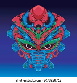 Gráfico vectorial de ilustración de Cyborg Robot