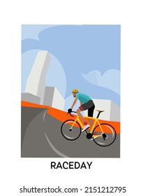 illustration vector graphic of cyclist in road,race,suitable for background,banner,poster,etc.