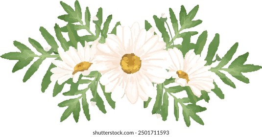 Illustration vector graphic of daisies decorative. Best for decorative design.