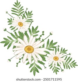 Ilustración Vector gráfico de margaritas decorativas. Mejor para el diseño decorativo.
