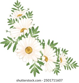 Illustration vector graphic of daisies decorative. Best for decorative design.