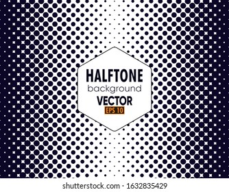 Illustration vector graphic of dark blue Abstract Halftone Square Frame on white background. 