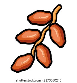Ilustración Vector Gráfico de fechas, frutas, ícono de comida