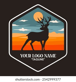 Illustration vector graphic of DEAR ANGRY SILHOUETTE OUTOOR LOGO VECTOR ILLUSTRATION for apparel design merchandise, such as logos on product packaging