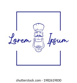 Illustration Vector graphic of decoration knocker door with chef hat uniform design