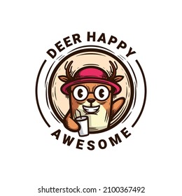 Illustration vector graphic of Deer happy, good for logo design
