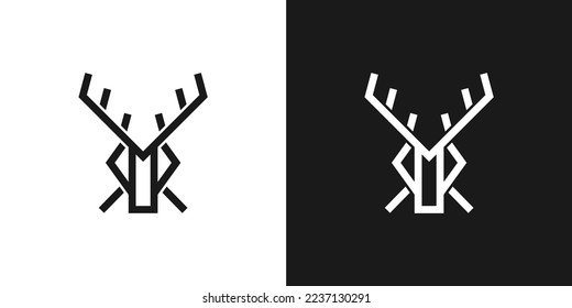 illustration vector graphic of  deer RR letter 