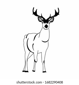 Ilustración vectorial gráfico de la silueta de ciervos perfecto para afiches, emoticones, banners, etc.