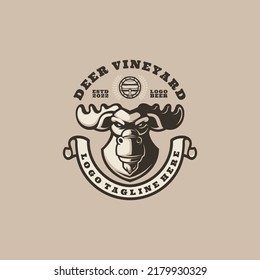 Illustration, Vektorgrafik von Deer Vineyard, gut für Logo-Design