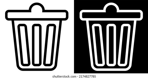 Illustration Vector Graphic of delete icon, trash icon. Black color