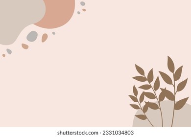 Illustration Vector Graphic of A Delicate and Minimalist Nature-themed Background Template with Pastel Colors.	
