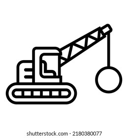 Illustration Vector Graphic of demolish, vehicle, work construction icon