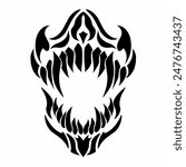 illustration vector graphic of design abstract tribal fangs
