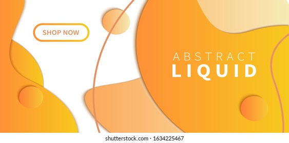 Illustration vector graphic design of abstract liquid background template with yellow color. Great for your business, web, mobile app, ect.