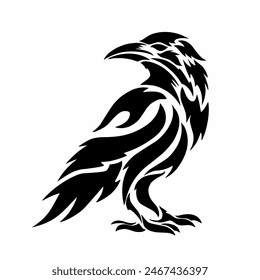 illustration vector graphic of design abstract tribal art crow