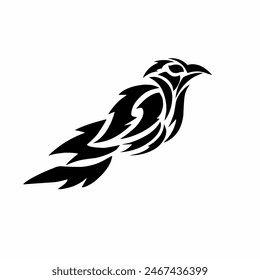 illustration vector graphic of design abstract tribal art crow