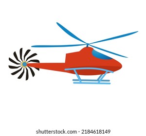 Illustration vector graphic design cartoon character of cute helicopter in flat kawaii doodle style. Suitable for children book, merchandise, toys mascot, etc.