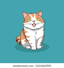 Illustration vector graphic design of cartoon Cute animal Cat