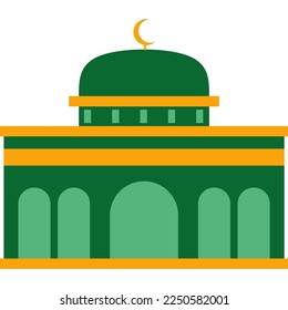 Illustration vector graphic design colorful of mosque, with  simple and colorful design, perfect to islamic, ramadan theme content.