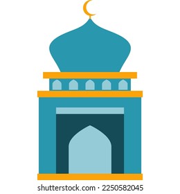 Illustration vector graphic design colorful of mosque, with  simple and colorful design, perfect to islamic, ramadan theme content.