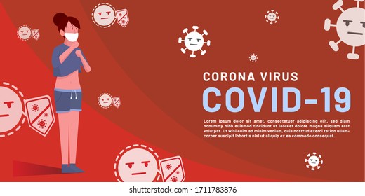 Ilustración vectorial diseño gráfico de virus corona o banner de fondo covid-19 con diseño moderno. Excelente para tu negocio, web, aplicación móvil, etc.